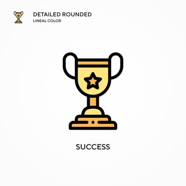 Başarı vektör simgesi. Modern vektör illüstrasyon kavramları. Düzenlemesi ve kişiselleştirmesi kolay.