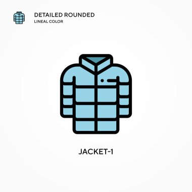 Ceket-1 vektör simgesi. Modern vektör illüstrasyon kavramları. Düzenlemesi ve kişiselleştirmesi kolay.