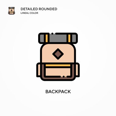 Sırt çantası vektör simgesi. Modern vektör illüstrasyon kavramları. Düzenlemesi ve kişiselleştirmesi kolay.