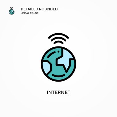 İnternet vektör simgesi. Modern vektör illüstrasyon kavramları. Düzenlemesi ve kişiselleştirmesi kolay.