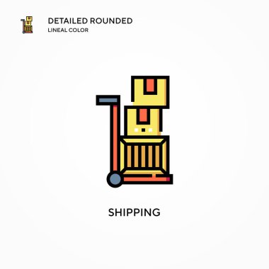 Nakliye vektör simgesi. Modern vektör illüstrasyon kavramları. Düzenlemesi ve kişiselleştirmesi kolay.