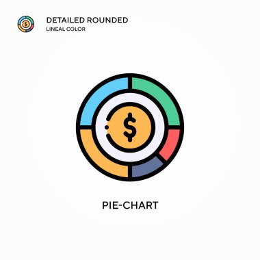 Pasta grafiği vektör simgesi. Modern vektör illüstrasyon kavramları. Düzenlemesi ve kişiselleştirmesi kolay.