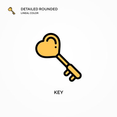 Anahtar vektör simgesi. Modern vektör illüstrasyon kavramları. Düzenlemesi ve kişiselleştirmesi kolay.