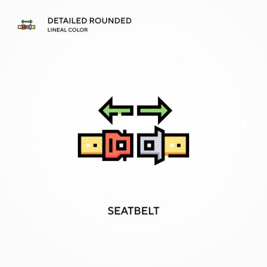 Emniyet kemeri vektör simgesi. Modern vektör illüstrasyon kavramları. Düzenlemesi ve kişiselleştirmesi kolay.