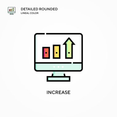 Vektör simgesini arttır. Modern vektör illüstrasyon kavramları. Düzenlemesi ve kişiselleştirmesi kolay.