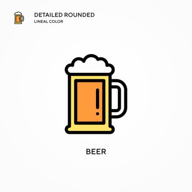Bira vektör simgesi. Modern vektör illüstrasyon kavramları. Düzenlemesi ve kişiselleştirmesi kolay.