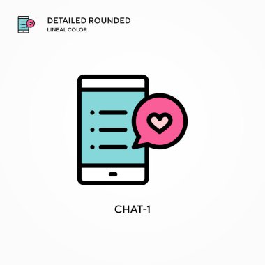 Sohbet-1 vektör simgesi. Modern vektör illüstrasyon kavramları. Düzenlemesi ve kişiselleştirmesi kolay.