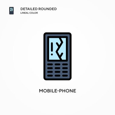 Cep telefonu vektör simgesi. Modern vektör illüstrasyon kavramları. Düzenlemesi ve kişiselleştirmesi kolay.
