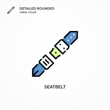 Emniyet kemeri vektör simgesi. Modern vektör illüstrasyon kavramları. Düzenlemesi ve kişiselleştirmesi kolay.