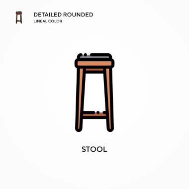 Tabure vektör simgesi. Modern vektör illüstrasyon kavramları. Düzenlemesi ve kişiselleştirmesi kolay.