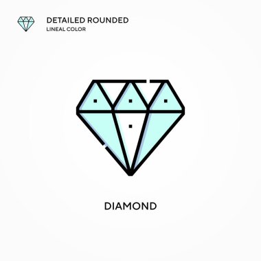 Elmas vektör simgesi. Modern vektör illüstrasyon kavramları. Düzenlemesi ve kişiselleştirmesi kolay.