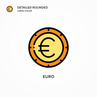 Euro vektör simgesi. Modern vektör illüstrasyon kavramları. Düzenlemesi ve kişiselleştirmesi kolay.