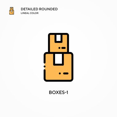 Kutu-1 vektör simgesi. Modern vektör illüstrasyon kavramları. Düzenlemesi ve kişiselleştirmesi kolay.