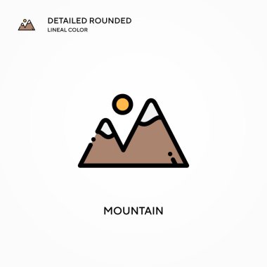 Dağ vektör simgesi. Modern vektör illüstrasyon kavramları. Düzenlemesi ve kişiselleştirmesi kolay.