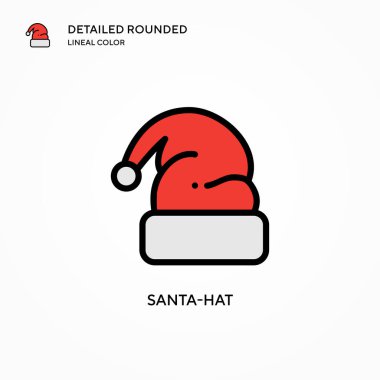 Noel Baba şapkası vektör simgesi. Modern vektör illüstrasyon kavramları. Düzenlemesi ve kişiselleştirmesi kolay.