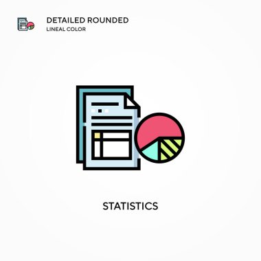 İstatistik vektör simgesi. Modern vektör illüstrasyon kavramları. Düzenlemesi ve kişiselleştirmesi kolay.