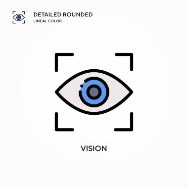 Vizyon vektör simgesi. Modern vektör illüstrasyon kavramları. Düzenlemesi ve kişiselleştirmesi kolay.