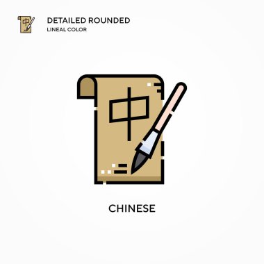 Çin vektör simgesi. Modern vektör illüstrasyon kavramları. Düzenlemesi ve kişiselleştirmesi kolay.