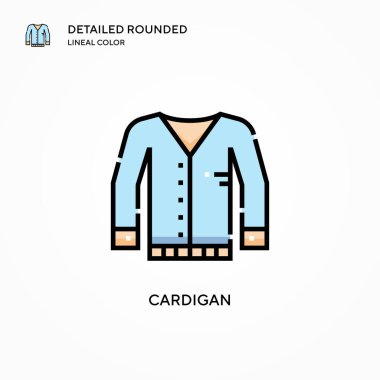 Cardigan vektör simgesi. Modern vektör illüstrasyon kavramları. Düzenlemesi ve kişiselleştirmesi kolay.