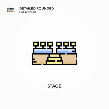 Sahne vektör simgesi. Modern vektör illüstrasyon kavramları. Düzenlemesi ve kişiselleştirmesi kolay.