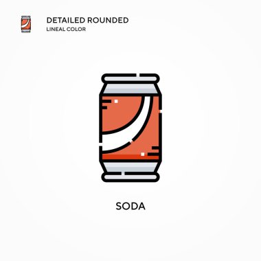 Soda vektör simgesi. Modern vektör illüstrasyon kavramları. Düzenlemesi ve kişiselleştirmesi kolay.