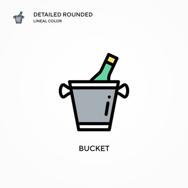 Kova vektör simgesi. Modern vektör illüstrasyon kavramları. Düzenlemesi ve kişiselleştirmesi kolay.