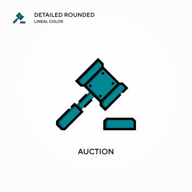 Açık arttırma vektör simgesi. Modern vektör illüstrasyon kavramları. Düzenlemesi ve kişiselleştirmesi kolay.
