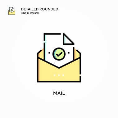 Posta vektör simgesi. Modern vektör illüstrasyon kavramları. Düzenlemesi ve kişiselleştirmesi kolay.