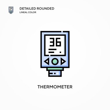 Termometre vektör simgesi. Modern vektör illüstrasyon kavramları. Düzenlemesi ve kişiselleştirmesi kolay.