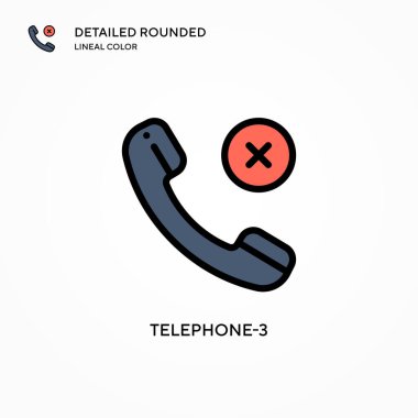 Telefon-3 vektör simgesi. Modern vektör illüstrasyon kavramları. Düzenlemesi ve kişiselleştirmesi kolay.