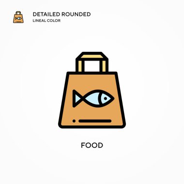 Yiyecek vektör simgesi. Modern vektör illüstrasyon kavramları. Düzenlemesi ve kişiselleştirmesi kolay.