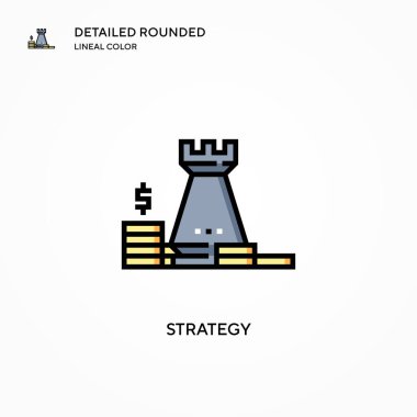Strateji vektör simgesi. Modern vektör illüstrasyon kavramları. Düzenlemesi ve kişiselleştirmesi kolay.