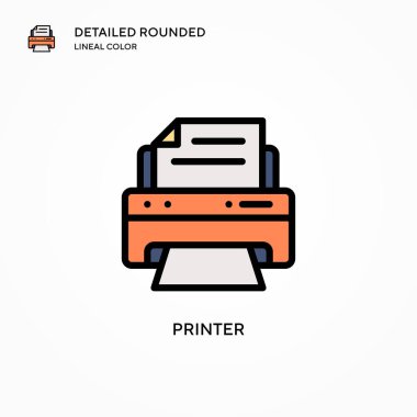 Yazıcı vektör simgesi. Modern vektör illüstrasyon kavramları. Düzenlemesi ve kişiselleştirmesi kolay.