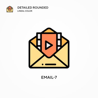 E- posta-7 vektör simgesi. Modern vektör illüstrasyon kavramları. Düzenlemesi ve kişiselleştirmesi kolay.