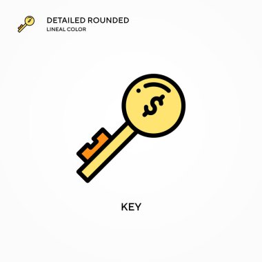 Anahtar vektör simgesi. Modern vektör illüstrasyon kavramları. Düzenlemesi ve kişiselleştirmesi kolay.