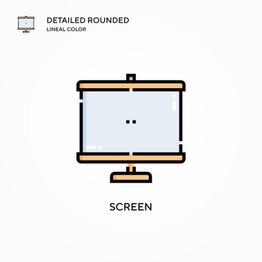 Ekran vektör simgesi. Modern vektör illüstrasyon kavramları. Düzenlemesi ve kişiselleştirmesi kolay.