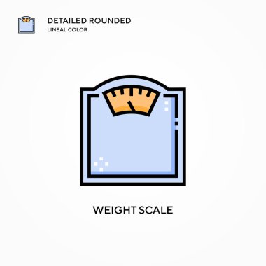 Ağırlık ölçekli vektör simgesi. Modern vektör illüstrasyon kavramları. Düzenlemesi ve kişiselleştirmesi kolay.