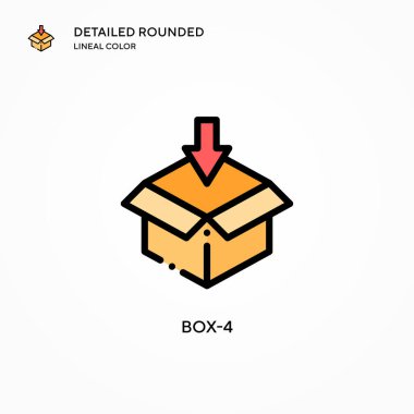Kutu-4 vektör simgesi. Modern vektör illüstrasyon kavramları. Düzenlemesi ve kişiselleştirmesi kolay.