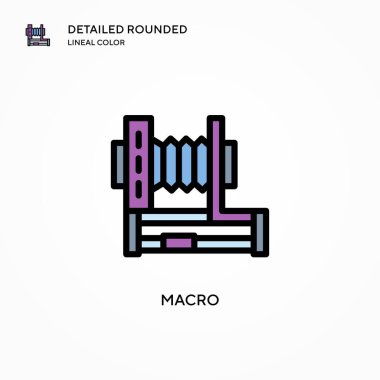 Makro vektör simgesi. Modern vektör illüstrasyon kavramları. Düzenlemesi ve kişiselleştirmesi kolay.