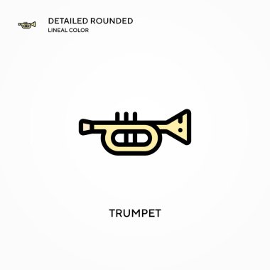 Trompet vektör simgesi. Modern vektör illüstrasyon kavramları. Düzenlemesi ve kişiselleştirmesi kolay.