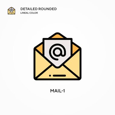 Mail-1 vektör simgesi. Modern vektör illüstrasyon kavramları. Düzenlemesi ve kişiselleştirmesi kolay.