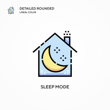 Uyku modu vektör simgesi. Modern vektör illüstrasyon kavramları. Düzenlemesi ve kişiselleştirmesi kolay.
