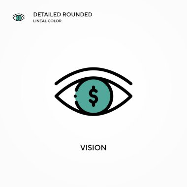 Vizyon vektör simgesi. Modern vektör illüstrasyon kavramları. Düzenlemesi ve kişiselleştirmesi kolay.