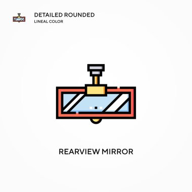 Dikiz aynası vektör simgesi. Modern vektör illüstrasyon kavramları. Düzenlemesi ve kişiselleştirmesi kolay.