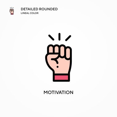 Motivasyon vektör simgesi. Modern vektör illüstrasyon kavramları. Düzenlemesi ve kişiselleştirmesi kolay.