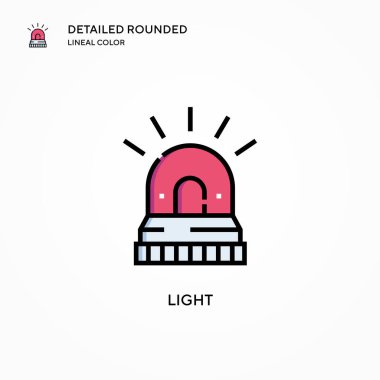 Işık vektör simgesi. Modern vektör illüstrasyon kavramları. Düzenlemesi ve kişiselleştirmesi kolay.