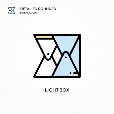 Işık kutusu vektör simgesi. Modern vektör illüstrasyon kavramları. Düzenlemesi ve kişiselleştirmesi kolay.