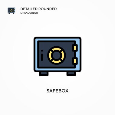 Güvenli kutu vektör simgesi. Modern vektör illüstrasyon kavramları. Düzenlemesi ve kişiselleştirmesi kolay.