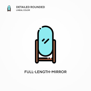 Tam boy ayna vektör simgesi. Modern vektör illüstrasyon kavramları. Düzenlemesi ve kişiselleştirmesi kolay.