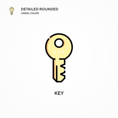 Anahtar vektör simgesi. Modern vektör illüstrasyon kavramları. Düzenlemesi ve kişiselleştirmesi kolay.